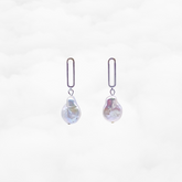 Baroque Pearl Silver Post Earrings
